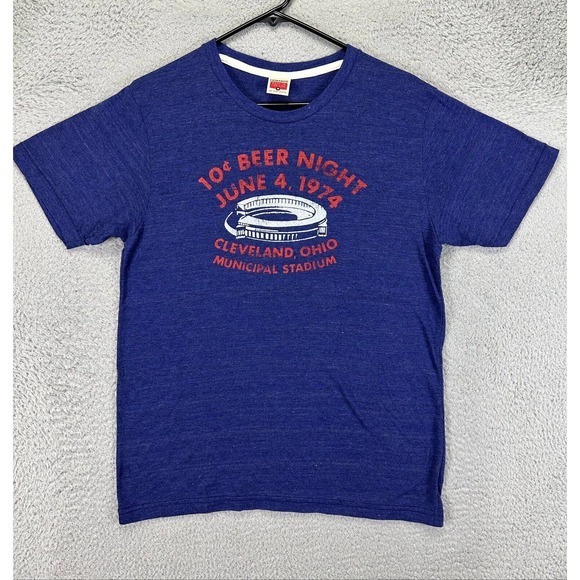 Homage Shirt Adult Medium Blue Columbus Tee Short Sleeve Preppy Made In USA Mens - Picture 1 of 7